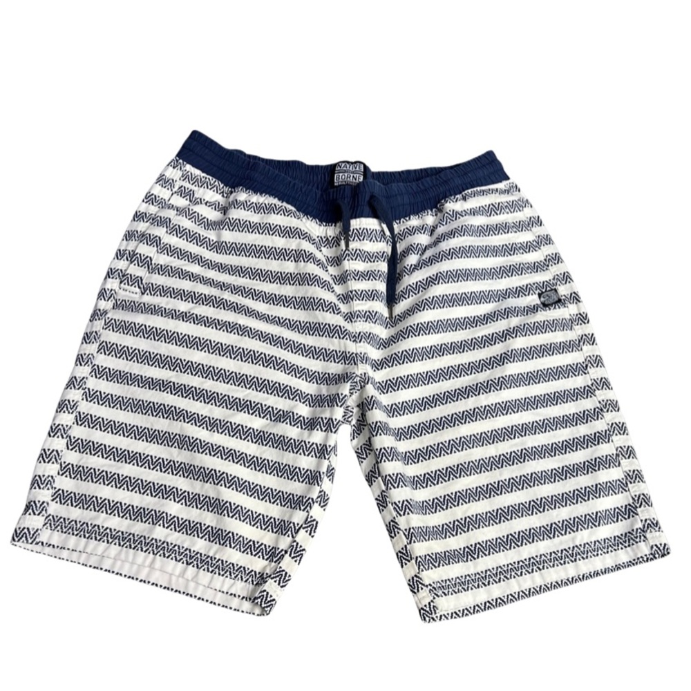 Native Borne 2001 Men’s Blue White Print Board Shorts Size XLarge